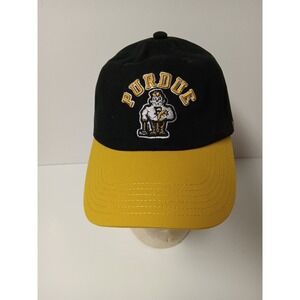 Purdue University Hat Cap With Boilermaker Black Gold Strap Back